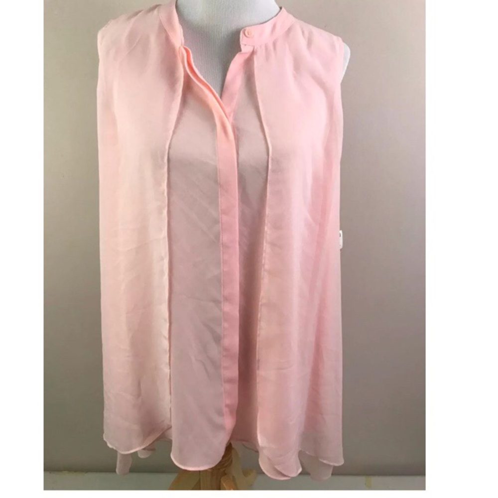 NEW Alfani Pink Sleeveless Blouse Hi Lo Size 14W